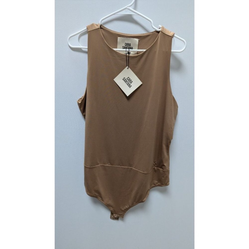 CARA SANTANA Light Brown Sleeveless Bodysuit